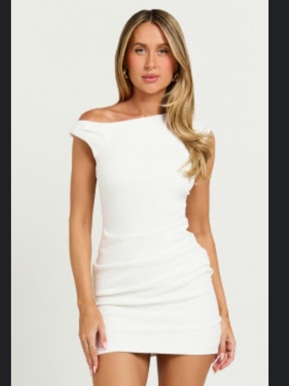 One-Shoulder Bodycon Mini Dress in White